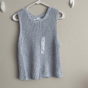 Women's Sleeveless Knit Top - Gray-Blue